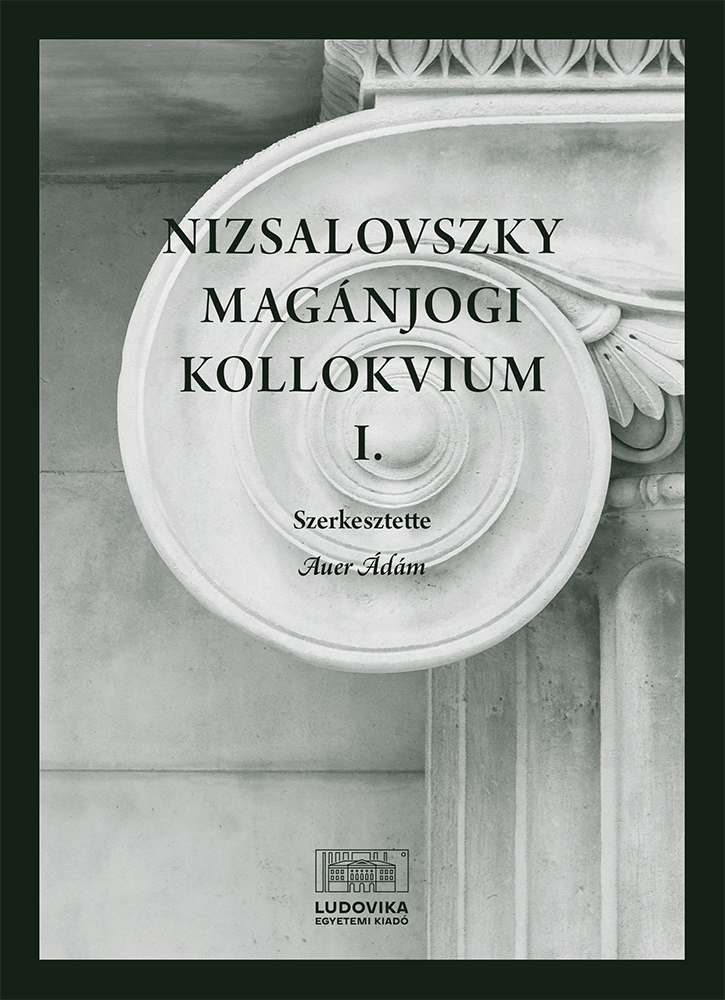Nizsalovzsky Magánjogi Kollokvium I.